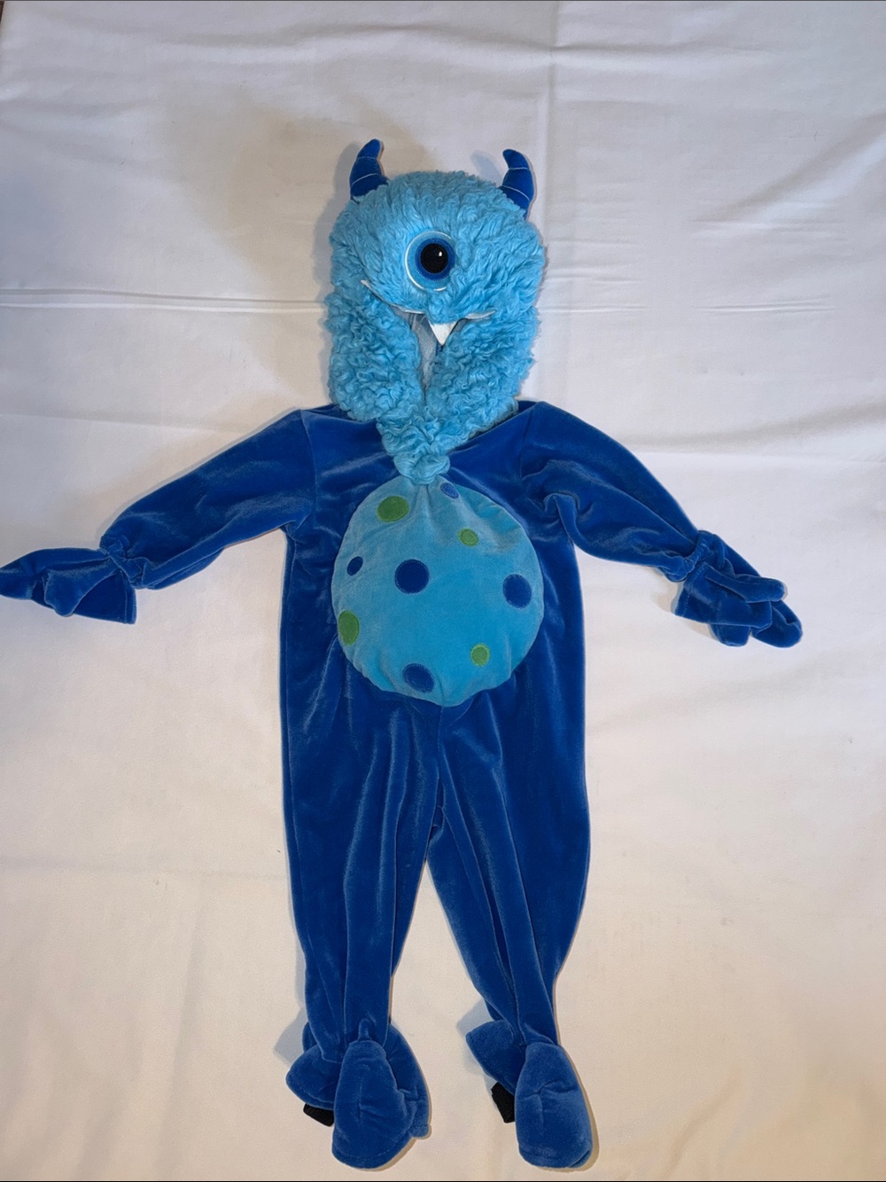 Koala Kids Blue One Eyed Monster w/ Furry Hood Halloween Costume Size 12 Months